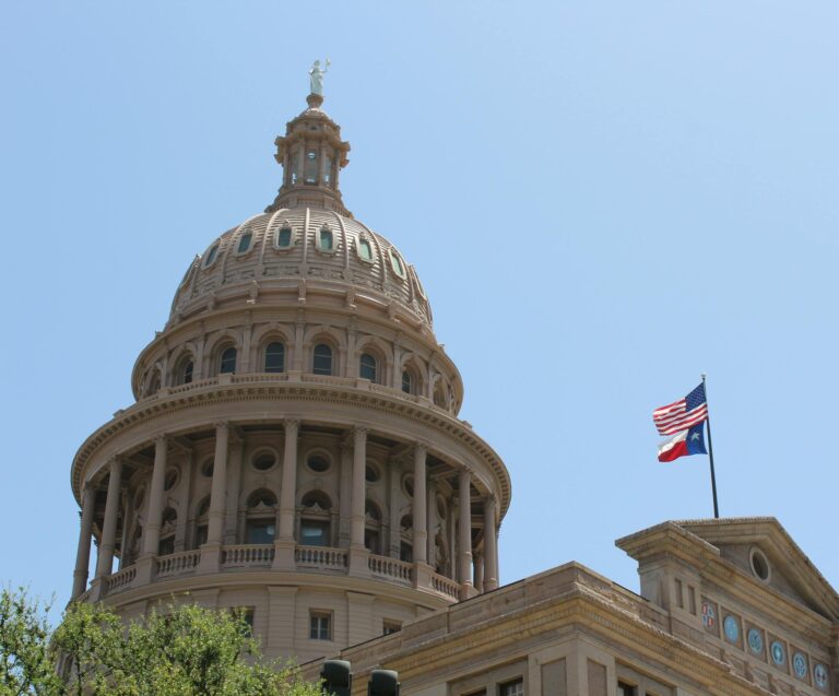 Texas State Capitol building with U.S. and Texas flags, symbolizing legal malpractice cases in Texas